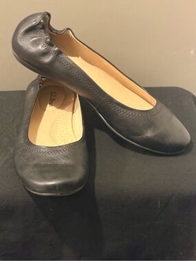 L.L. Bean Black Leather Ballet Flats